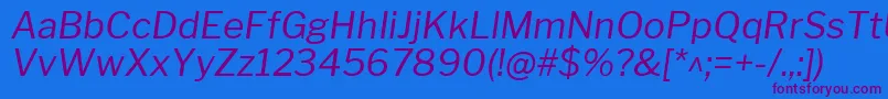 LibrefranklinItalic Font – Purple Fonts on Blue Background