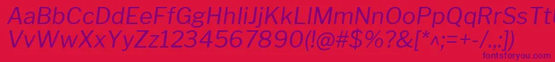 LibrefranklinItalic Font – Purple Fonts on Red Background