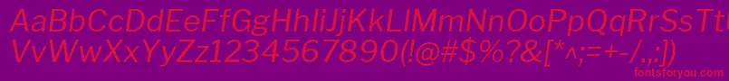 LibrefranklinItalic Font – Red Fonts on Purple Background