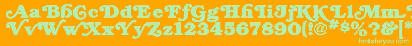 SanSouci Font – Green Fonts on Orange Background