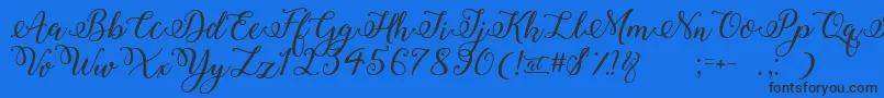 WinterCalligraphy-Schriftart – Schwarze Schriften auf blauem Hintergrund