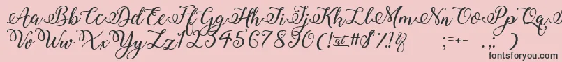 WinterCalligraphy-Schriftart – Schwarze Schriften auf rosa Hintergrund