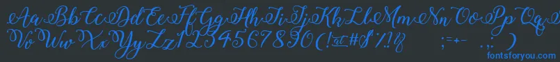 WinterCalligraphy Font – Blue Fonts on Black Background