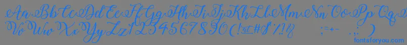 Police WinterCalligraphy – polices bleues sur fond gris