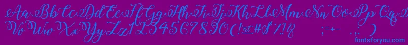 WinterCalligraphy Font – Blue Fonts on Purple Background