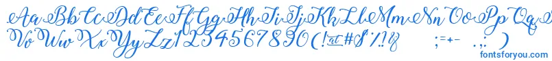 WinterCalligraphy-fontti – siniset fontit valkoisella taustalla