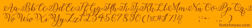 WinterCalligraphy-Schriftart – Braune Schriften auf orangefarbenem Hintergrund