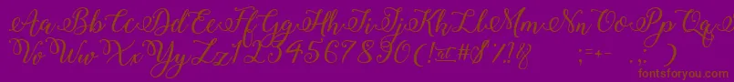 WinterCalligraphy Font – Brown Fonts on Purple Background