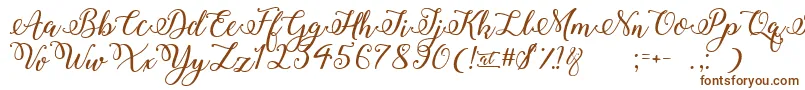 WinterCalligraphy-fontti – ruskeat fontit valkoisella taustalla