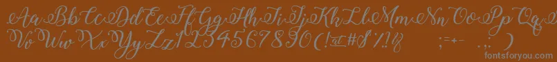 WinterCalligraphy-Schriftart – Graue Schriften auf braunem Hintergrund