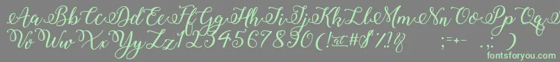 Fonte WinterCalligraphy – fontes verdes em um fundo cinza