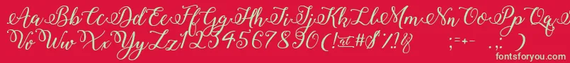 WinterCalligraphy Font – Green Fonts on Red Background