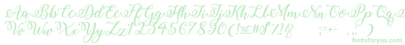 Fonte WinterCalligraphy – fontes verdes em um fundo branco