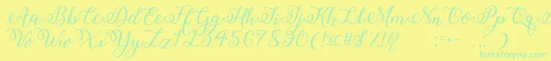 Fonte WinterCalligraphy – fontes verdes em um fundo amarelo