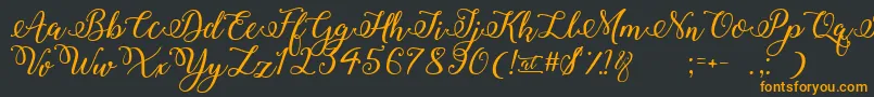 WinterCalligraphy-Schriftart – Orangefarbene Schriften auf schwarzem Hintergrund