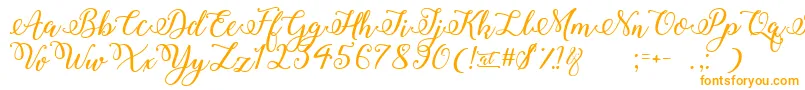 Police WinterCalligraphy – polices orange sur fond blanc