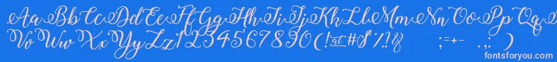 fuente WinterCalligraphy – Fuentes Rosadas Sobre Fondo Azul