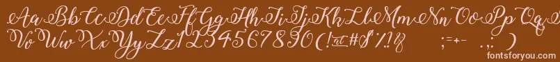 WinterCalligraphy-Schriftart – Rosa Schriften auf braunem Hintergrund