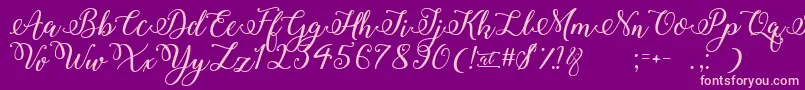 Fonte WinterCalligraphy – fontes rosa em um fundo violeta