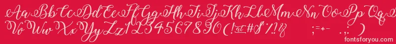 WinterCalligraphy Font – Pink Fonts on Red Background