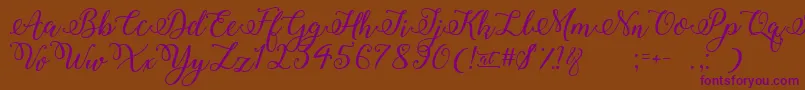 WinterCalligraphy Font – Purple Fonts on Brown Background