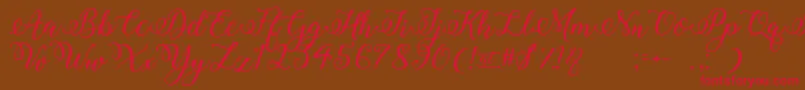 WinterCalligraphy Font – Red Fonts on Brown Background