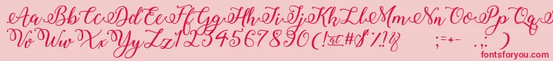 WinterCalligraphy-Schriftart – Rote Schriften auf rosa Hintergrund