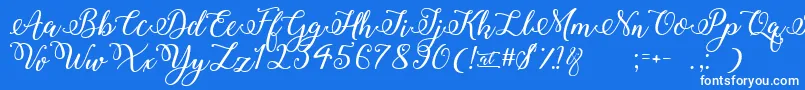 Fonte WinterCalligraphy – fontes brancas em um fundo azul