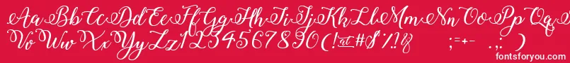 Fonte WinterCalligraphy – fontes brancas em um fundo vermelho