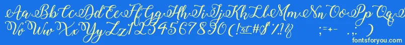 WinterCalligraphy-Schriftart – Gelbe Schriften auf blauem Hintergrund