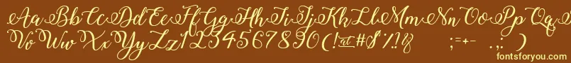 WinterCalligraphy Font – Yellow Fonts on Brown Background