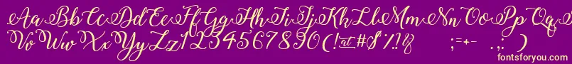 WinterCalligraphy Font – Yellow Fonts on Purple Background