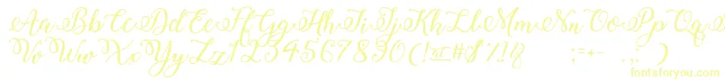 WinterCalligraphy-Schriftart – Gelbe Schriften auf weißem Hintergrund