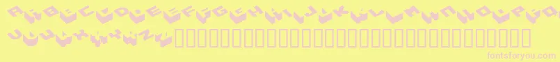 フォントHexagon – ピンクのフォント、黄色の背景
