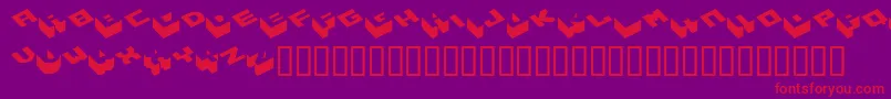 フォントHexagon – 紫の背景に赤い文字