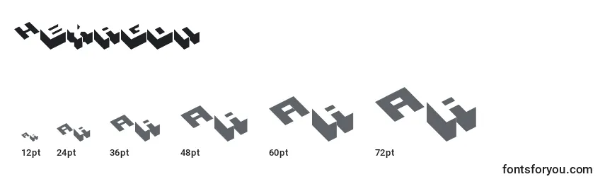 Размеры шрифта Hexagon