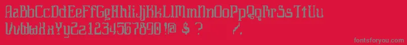 フォントDaybrakr – 赤い背景に灰色の文字