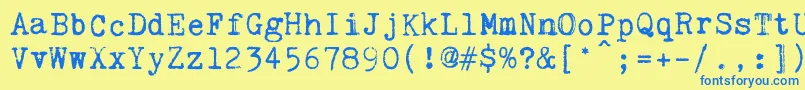 KingthingsTrypewriter2 Font – Blue Fonts on Yellow Background