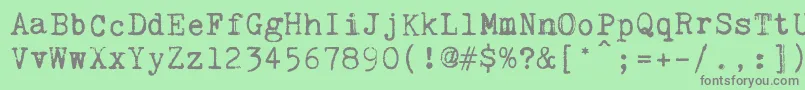 フォントKingthingsTrypewriter2 – 緑の背景に灰色の文字