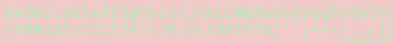 KingthingsTrypewriter2 Font – Green Fonts on Pink Background