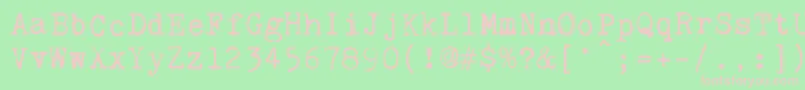 KingthingsTrypewriter2 Font – Pink Fonts on Green Background