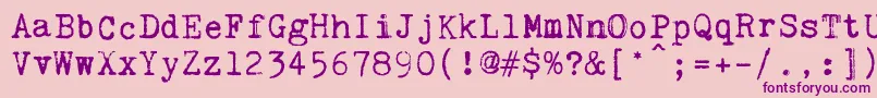 KingthingsTrypewriter2 Font – Purple Fonts on Pink Background