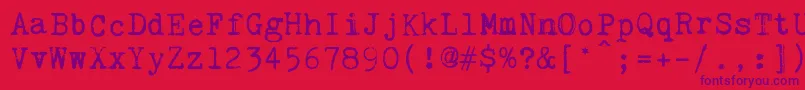 KingthingsTrypewriter2 Font – Purple Fonts on Red Background
