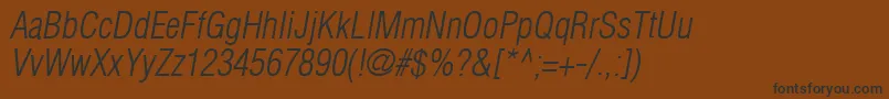 AglettericacondensedlightOblique Font – Black Fonts on Brown Background