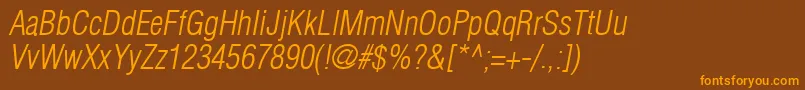 AglettericacondensedlightOblique Font – Orange Fonts on Brown Background