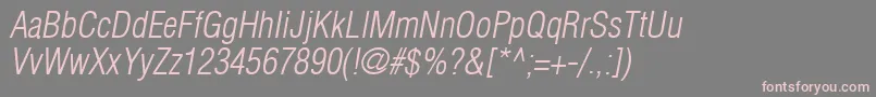 AglettericacondensedlightOblique Font – Pink Fonts on Gray Background