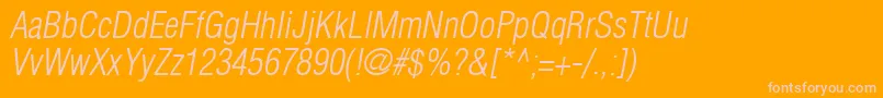 AglettericacondensedlightOblique Font – Pink Fonts on Orange Background