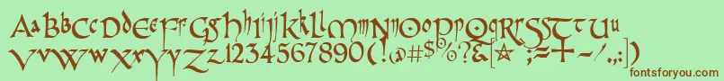 Narrow Font – Brown Fonts on Green Background