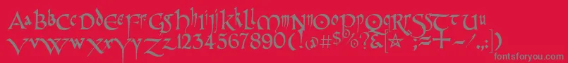 Narrow Font – Gray Fonts on Red Background
