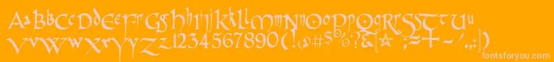 Narrow Font – Pink Fonts on Orange Background